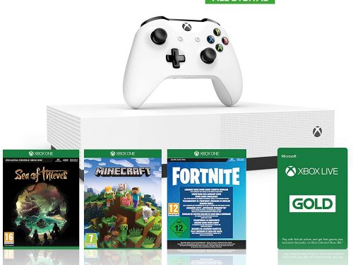 Xbox One S 1TB All Digital Edition Console + 1 Mese Xbox Live Gold + 3 Digital Games Inclusi (Sea of Thieves, Minecraft, Fortnite Legendary Evolving Skin & 2000 V-Bucks) A SOLI 239€!!!!!!!